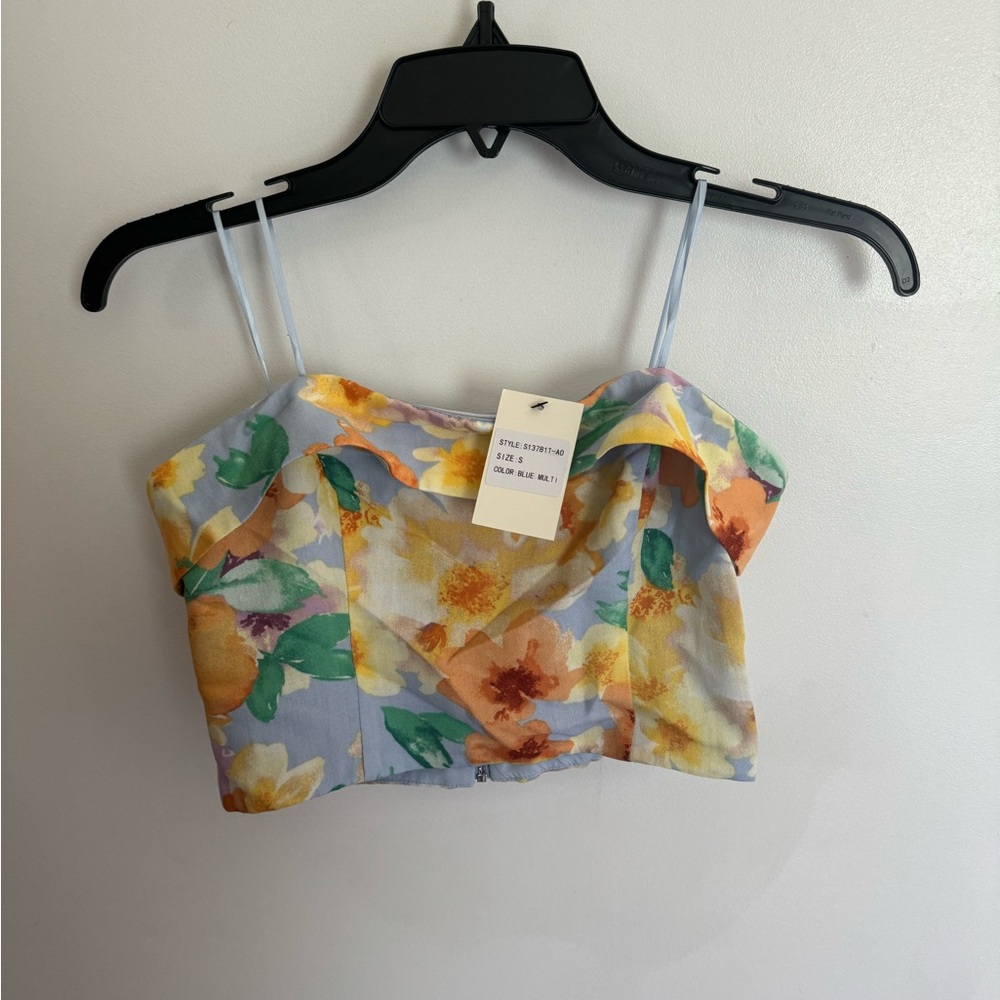 NWT Floral Tube Top, Strapless Crop Top, Pretty Spring Colors